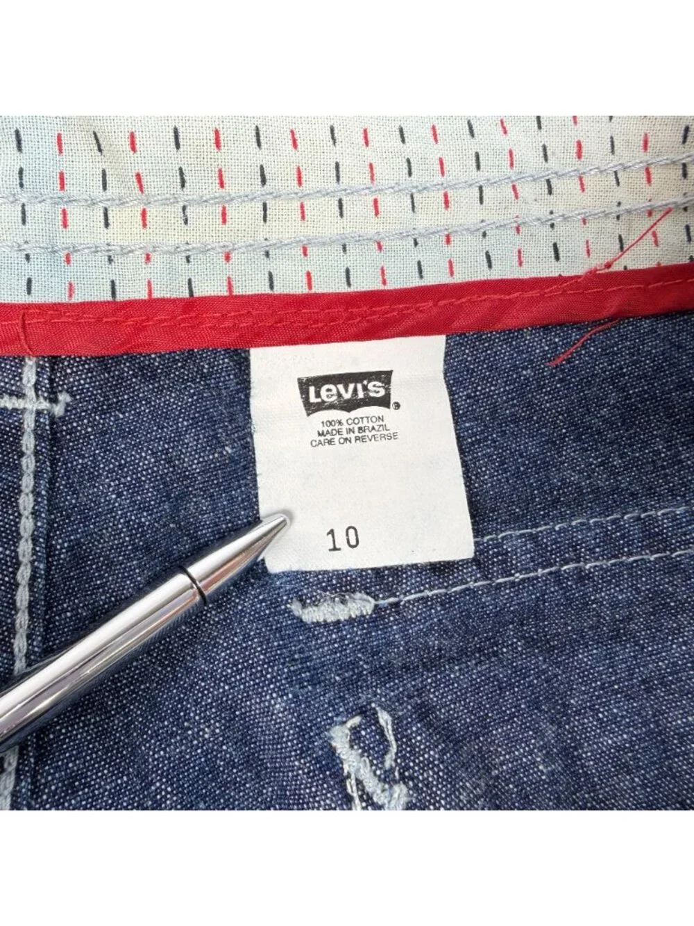 Levis Denim Jean Shorts Womens Size 10 Blue Cotton High Waist Flat Front Casual